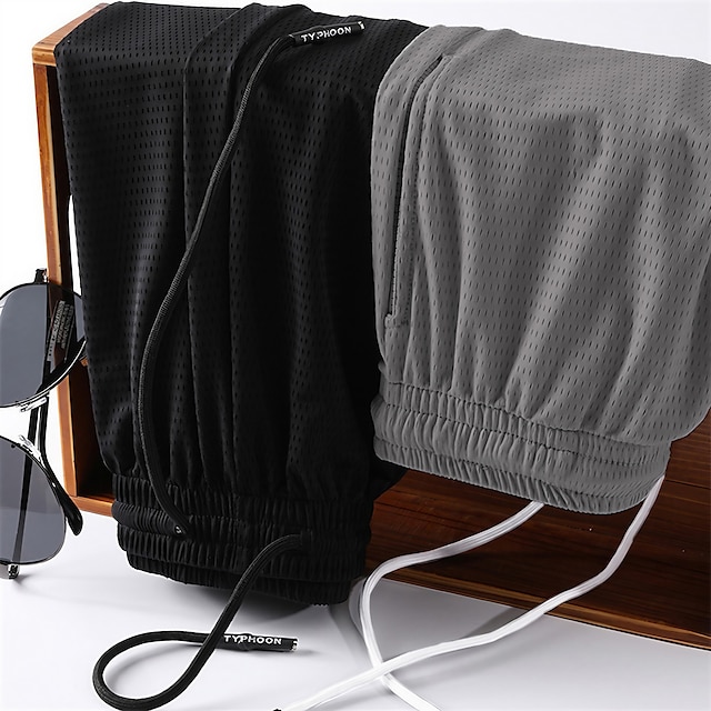  Homens calções atléticos Shorts de basquete Shorts casuais Shorts de malha Bolsos Com Cordão Cintura elástica Tecido Respirável Secagem Rápida Comprimento do joelho Casual Diário Moda Roupa de rua