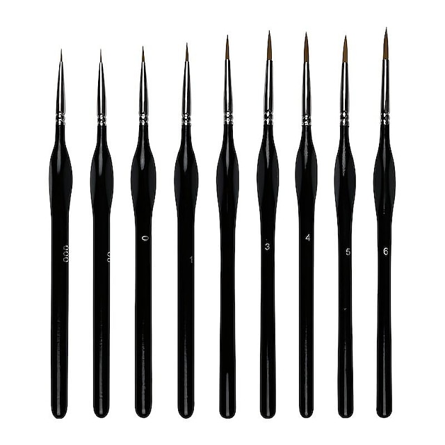  Detailing Brushes Set, 10pcs Miniature Brushes For Fine Detailing And Art Painting - Acrylic, Watercolor, Oil Painting, Model, Warhammer 40k