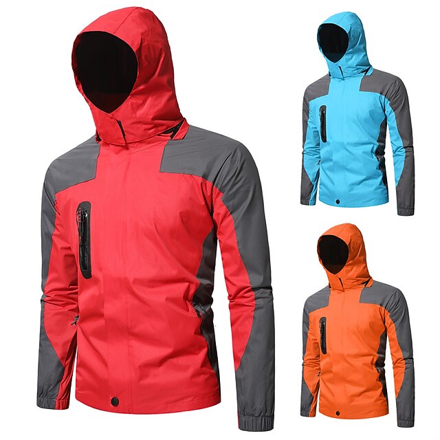 Men's Waterproof Hiking Jacket Rain Jacket Hiking Windbreaker Outdoor