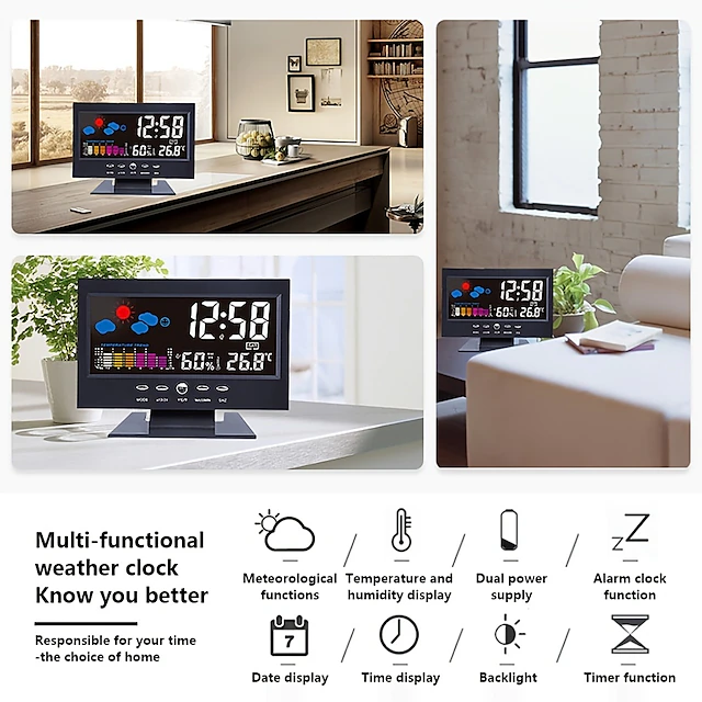 Weather Clock With Time Date Week Temperature Humidity Display Weather weather-clock-with-time-date-week-temperature-humidity-display-weather