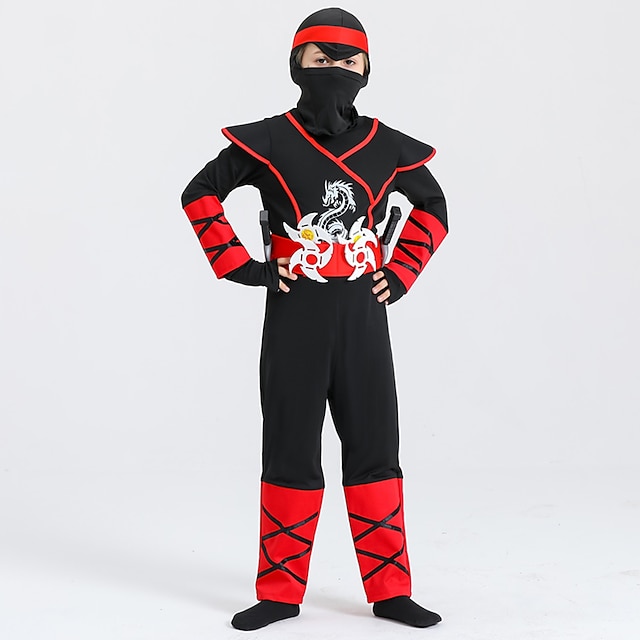  Inspirerad av Cosplay Ninja Animé Cosplay-kostymer Japanska Barnens Dag Cosplay-kostymer Mer accessoarer Långärmad Mer accessoarer Kostym Till Pojkar