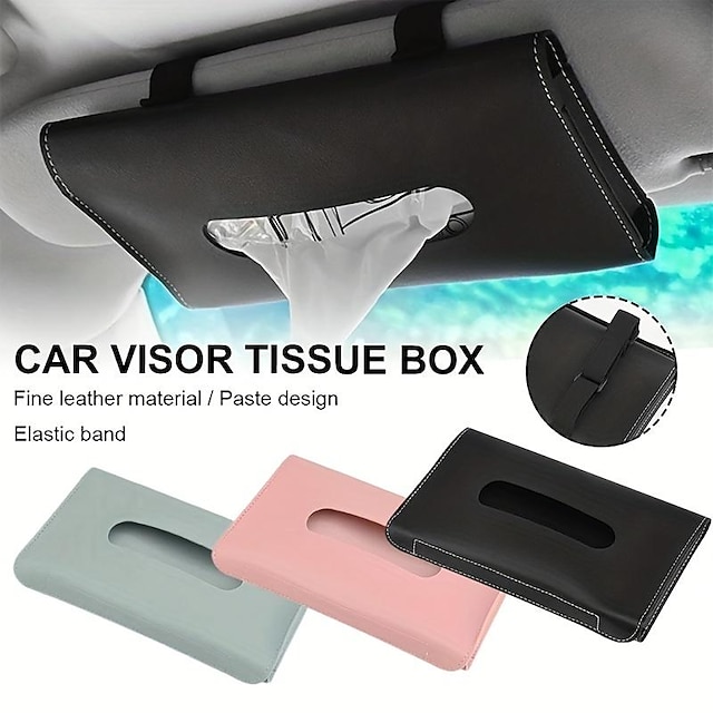  Car Tissue Box Car Sun Visor Tissue Box Holder Auto Interior Storage Mask Storage Box Decoration For Universal Car Accessories