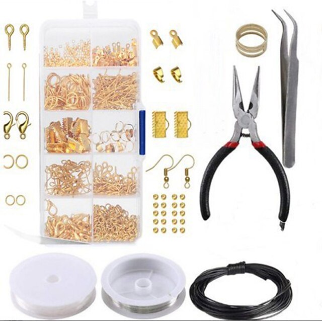  10 Grid Jewelry Accessories Combination Set Open Loop Closed Loop Lobster Clasp Ring Hand Tool Pliers