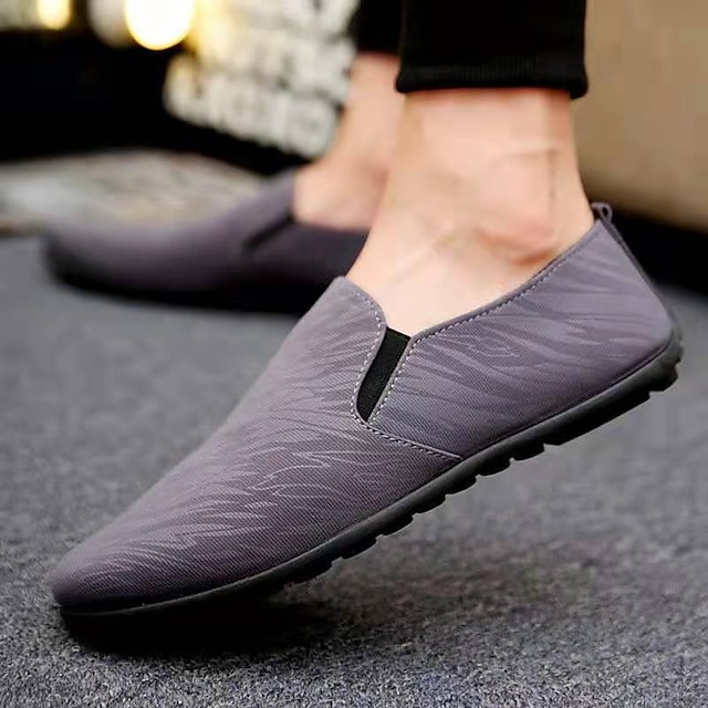  Men's Loafers & Slip-Ons Casual Daily PU Waterproof Black Blue Gray Spring Fall