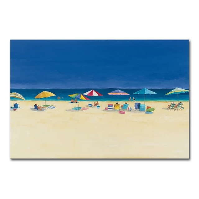  Mintura Handmade Beach Landscape Oil Paintings On Canvas Wall Art Decoration Modern Abstract Picture For Home Decor Rolled Frameless Unstretched Painting