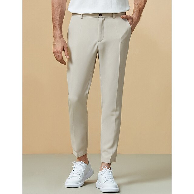 Men's Dress Pants Trousers Chino Pants Suit Pants Pocket Plain Comfort