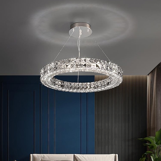  cirkel kristal licht luxe kroonluchter woonkamer lamp modern licht luxe high-end villa hal cirkel lamp fabrikanten directe levering