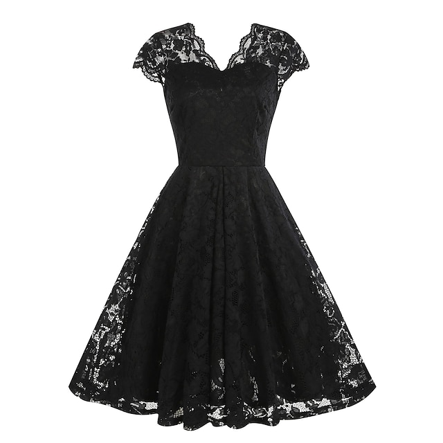  Ретро винтажное коктейльное платье 1950-х годов, повседневное платье, праздничный костюм, расклешенное платье, женское кружевное вечернее/вечернее платье