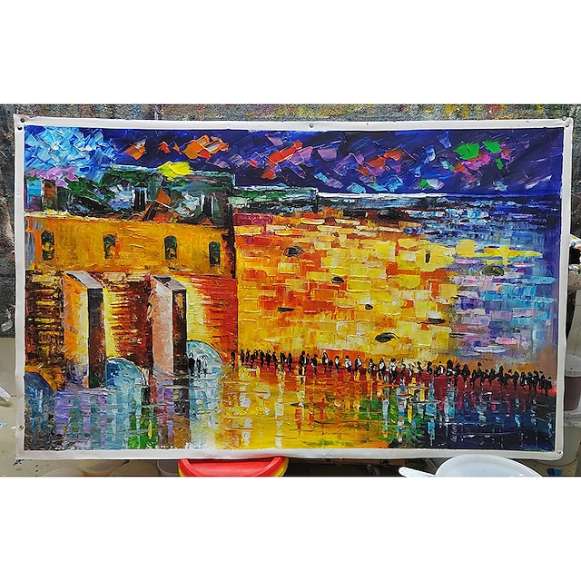 Mintura Handmade Wailing Wall Jerusalem Landscape Oil Paintings On ...