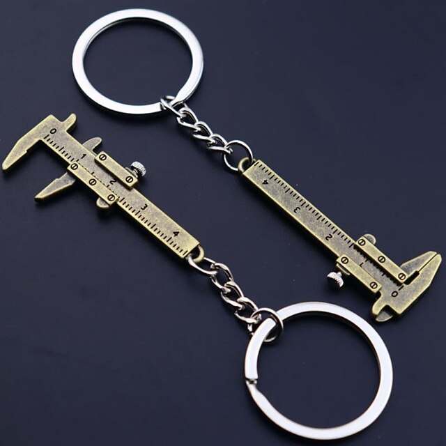 1pc Portable Mini Caliper Tools Key Ring Alloy Vernier Caliper Key