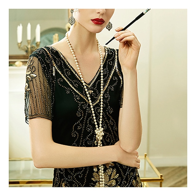  Kunstperlenkette lange Perlenketten 1920er Accessoires für Frauen Roaring 20s Flapper Vintage Party