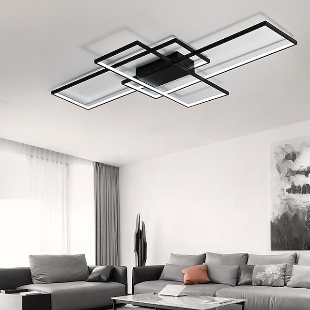 LED Ceiling Light Square Shape Linear Design 90cm Flush Mount Lights ...