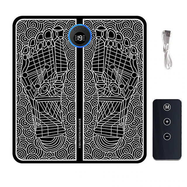 EMS Pulse Electric Foot Massager Foot Therapy Machine Foot Pad Intelligent Acupuncture Foot Massage Pad Mat Muscle Stimulation 12