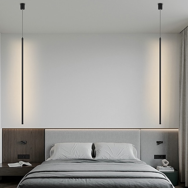  led pendel 1-lys 60 cm 12w line design pendel lys aluminium moderne stil til kontor, soveværelse, stue 110-240v