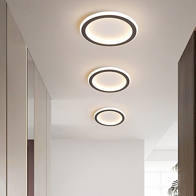  led-plafondlamp 1-lichts 20cm ringontwerp inbouwlampen silicagel aluminium plafondlamp voor gang veranda bar creatieve loft balkonlampen warm wit/wit 110-240v