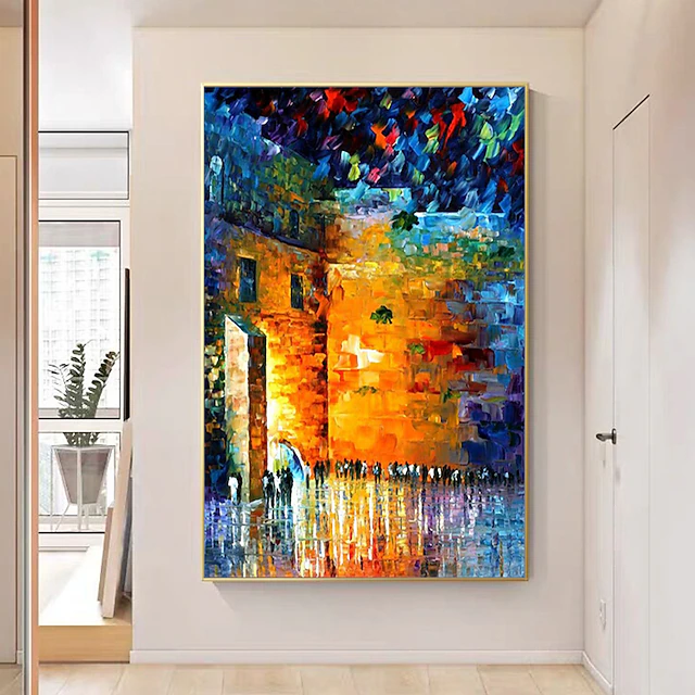 Mintura Handmade Wailing Wall Jerusalem Landscape Oil Paintings On Canvas Wall Art Decoration Modern Abstract Picture For Home Decor Rolled Frameless Unstretched Painting 12