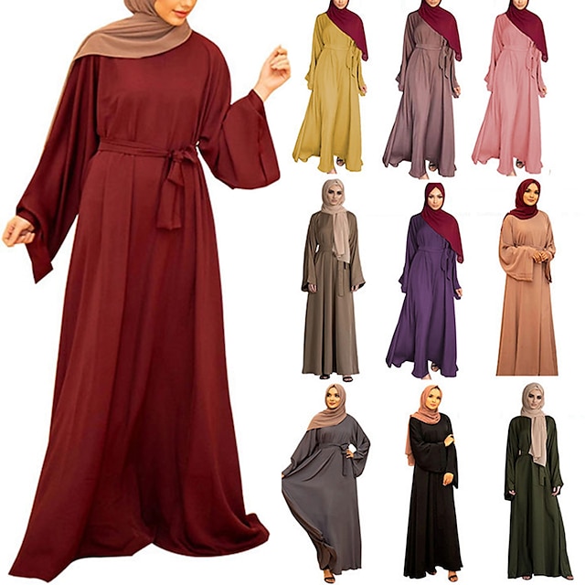  Dame Kjoler Abaya Religiøs Saudi-arabisk Arabisk Muslim Ramadan Voksen Kjole
