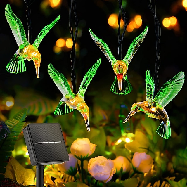  solenergi kolibri string lights 5m 20leds utomhus vattentäta fairy lights julträdgård bröllopsfest trädgård träd balkong landskap dekoration