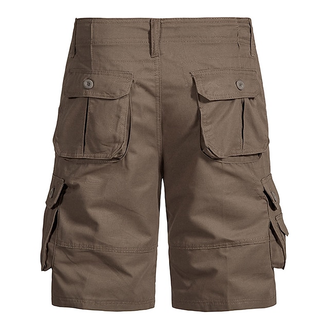 Short Cargo IZOD Homme – Beige à Carreaux, Taille 35, Confort Léger