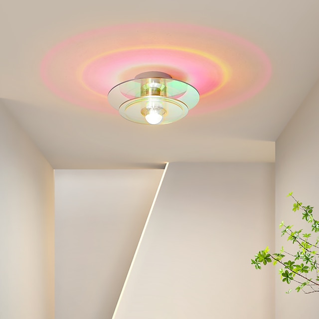  תקרה led אור זכוכית נברשת פלאש הר אורות מתכת בסגנון מודרני צבוע גימורים מנורת תקרה עבור מסדרון