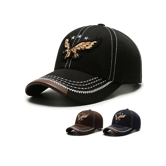 Men's Baseball Cap Black Navy Blue Polyester Embroidery Adjustable Fashion Classic & Timeless Chic & Modern Outdoor Daily Animal Portable Breathable 10