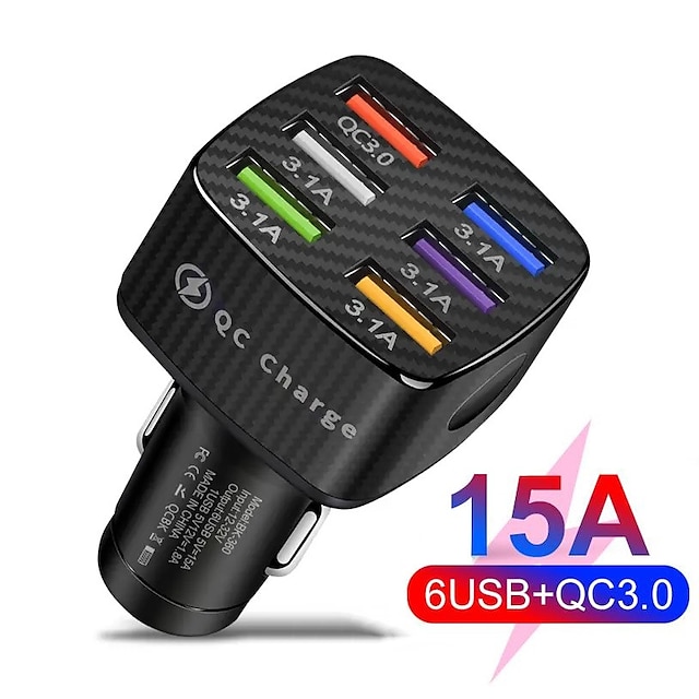  otolampara 6usb 充電器シガレットライターソケット qc3.0charger in car adapter accesso for iphone14 pro max car for samsung huawei xiaomi redmi car Charger qc3.0
