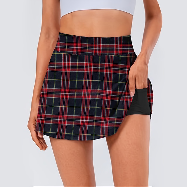 Women's Running Skirt Athletic Skorts 2 in 1 with Phone Pocket Bottoms