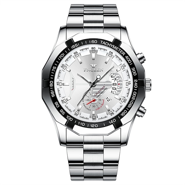 FNGEEN Men Quartz Watch Luxury Large Dial Fashion Wristwatch Luminous ...
