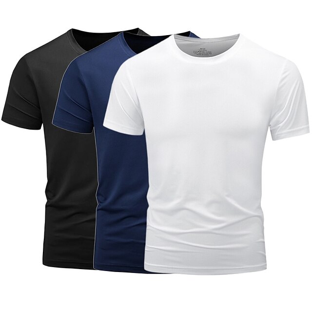 All T shirt Tee Moisture Wicking Shirts Solid / Plain Color Crew Neck ...