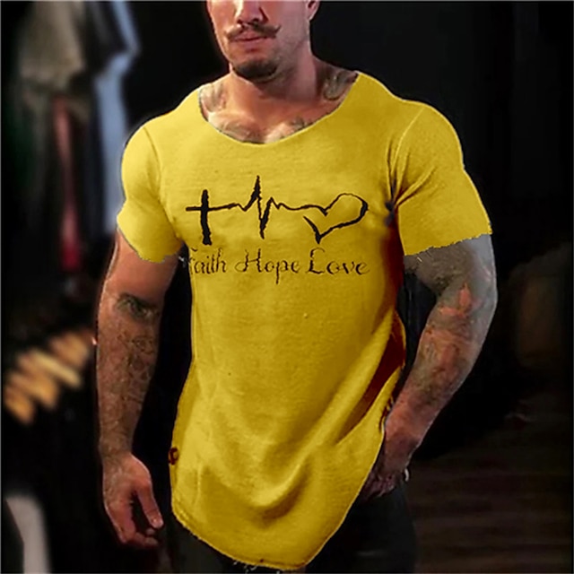  Heart White Pink Light Brown T shirt Tee Casual Style Men's Graphic Cotton Blend Shirt Sports Lightweight Shirt Short Sleeve Comfortable Tee Casual Holiday Summer Fashion Designer Clothing S M L XL