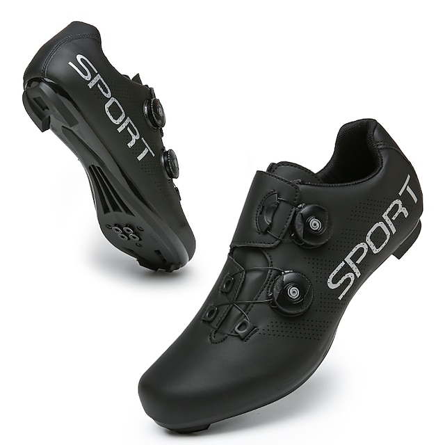 Adults' Road Bike Shoes Bike Shoes With Cleats Breathable Road Cycling Cycling / Bike Black