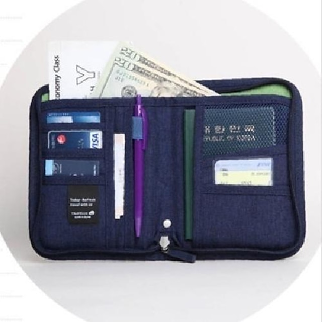  Bolsa de almacenamiento impermeable de viaje billete de párrafo corto billetera de pasaporte bolsa grande para teléfono móvil