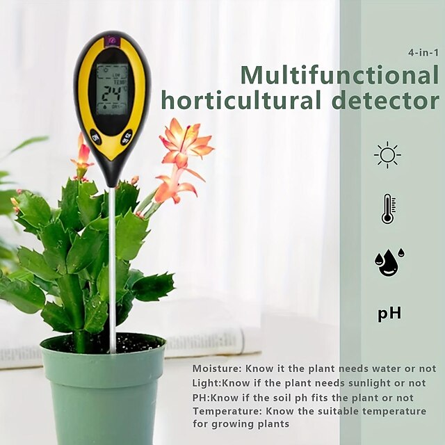 1pc Digital Soil Detector Portable 4-in-1 Professional Tool PH Moisture ...