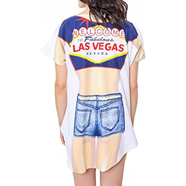 Women's Bikini Shirt Cover Up Dress Funny Cute Bikini Print for