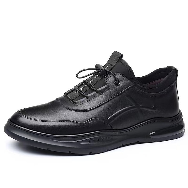  Hombre Zapatillas de deporte Mocasines de cuero Zapatos de Paseo Casual Diario PU Impermeable Cordones Negro Verano Primavera