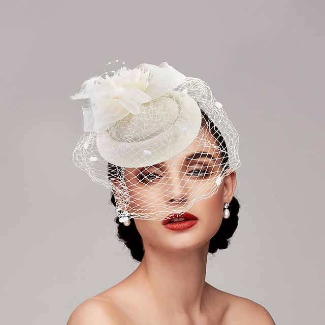  Chapeau de funérailles noir fascinators en filet pillbox chapeaux accessoire de tête avec plumes florales 1PC occasion spéciale course de chevaux journée des dames headpiece pour impressionner robe