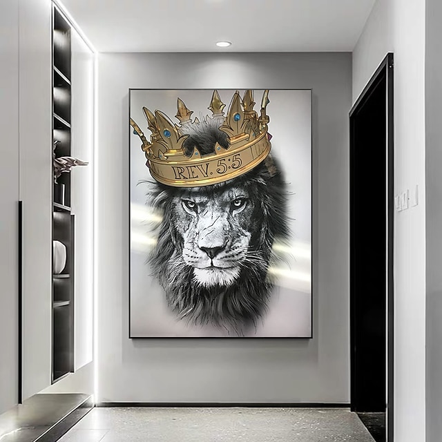  Mur art photos un lion avec dignité hd animal cool imprime affiche décor à la maison toile peintures modulaire pas de cadre pour le salon