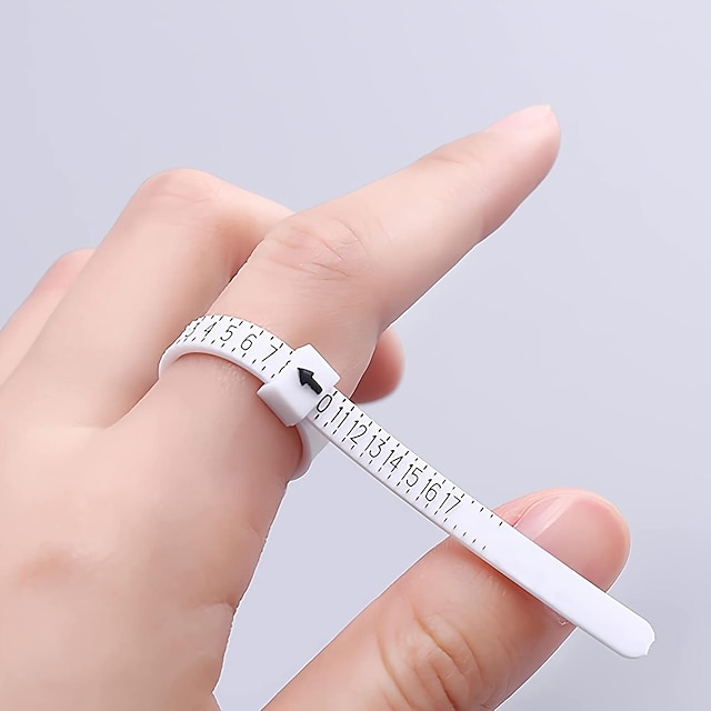  قطعة واحدة من مقاس الخاتم ، أداة قياس الحجم ، شريط قياس بحجم الإصبع قابل لإعادة الاستخدام ، أداة تحجيم المجوهرات 1-17 مقاس الخواتم الأمريكية