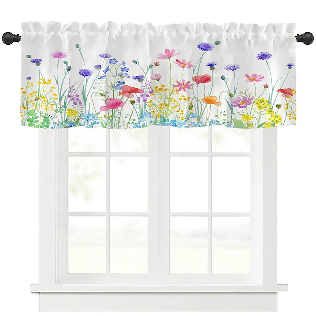 Kitchen Curtains Window Valance Curtains, Short Cafe Curtains Farmhouse ...