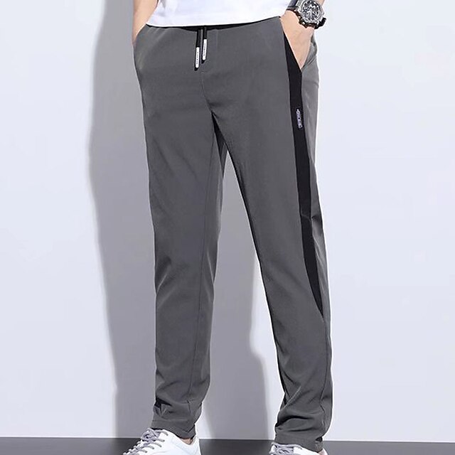 Men's Active Pants Trousers Casual Pants Pocket Drawstring Elastic Waist Color Block Comfort