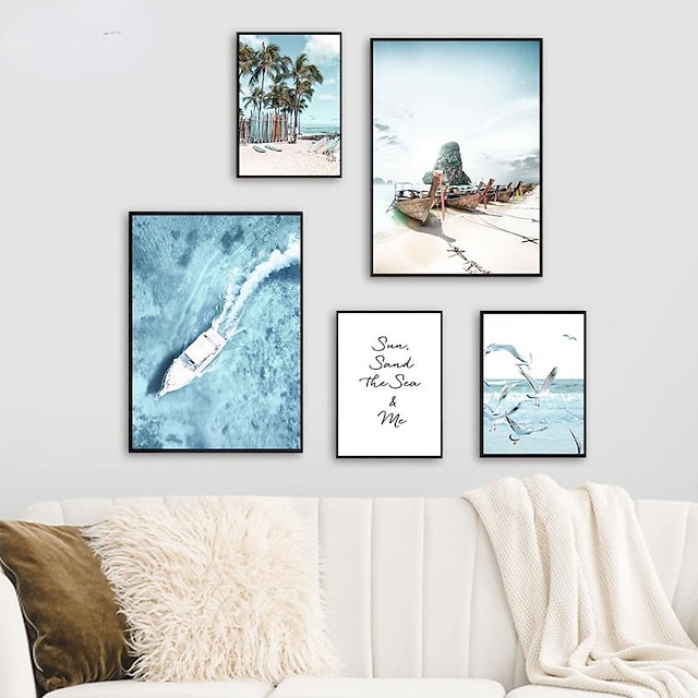 Summer Beach Wall Art Canvas Sea Landscape Poster and Prints Palace ...