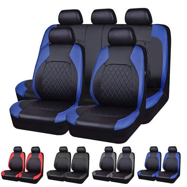  Universal PU Leather Car Seat Covers Set, Full Coverage Car Seat Protector Covers Fit For Cars, Trucks, SUVs