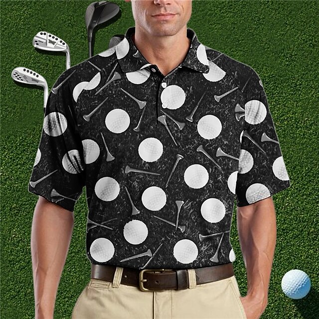 Men's Polo Shirt Lapel Polo Button Up Polos Golf Shirt Graphic Prints
