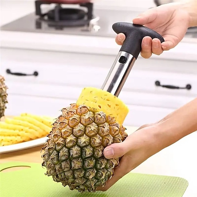  Stainless Steel Pineapple Corer Peeler Cutter Easy Fruit Parer Cutting Tool Home Kitchen Western Restaurant Accessories