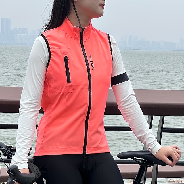  Wosawe cyclisme coupe-vent débardeur femme sans manches veste de cyclisme manteau réfléchissant sports de plein air haut de course