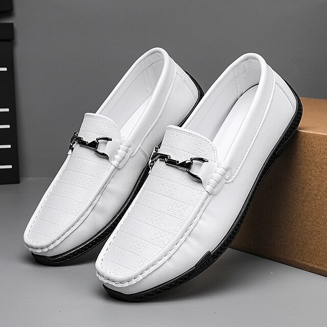  Men's Unisex Loafers & Slip-Ons Daily Office & Career Business Casual PU Black White Gray Spring Fall