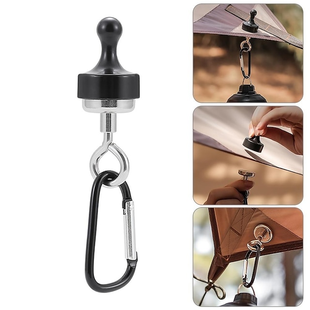  1pc Camping Magnetic Hook, Hanging Buckle Hook Tent Canopy Carabiner Magnet Hanger Outdoor Camping Canopy Accessories Snap Clip