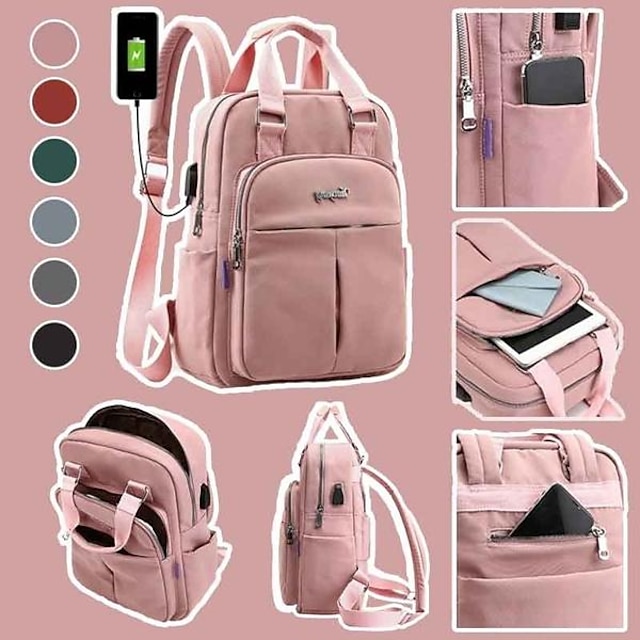  Canvas Couple Backpack Durable with USB Charging Port Men Women Anti Theft Laptop Bags Casual Travel School Shoulder Bag, Back to School Gift