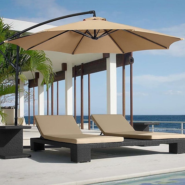  Sonnenschirm Außenschirm Terrassenmarkt Tischschirme mit Druckknopfneigung, Kurbel für Rasen, Garten, Deck, Hinterhof & Pool (nur die Schirmfläche)