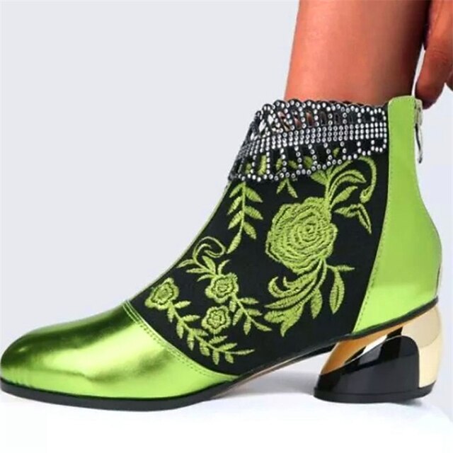 Women's Boots Plus Size Sexy Boots Party Daily Floral Booties Ankle